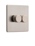 Dowsing & Reynolds Soft Silver Double Dimmer Switch