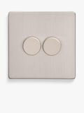 Dowsing & Reynolds soft silver double dimmer switch, UK version