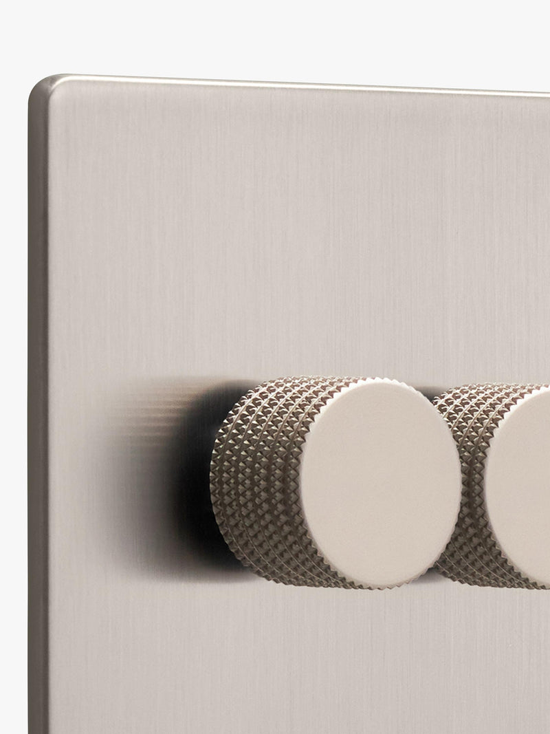 Dowsing & Reynolds soft silver double dimmer switch, UK version