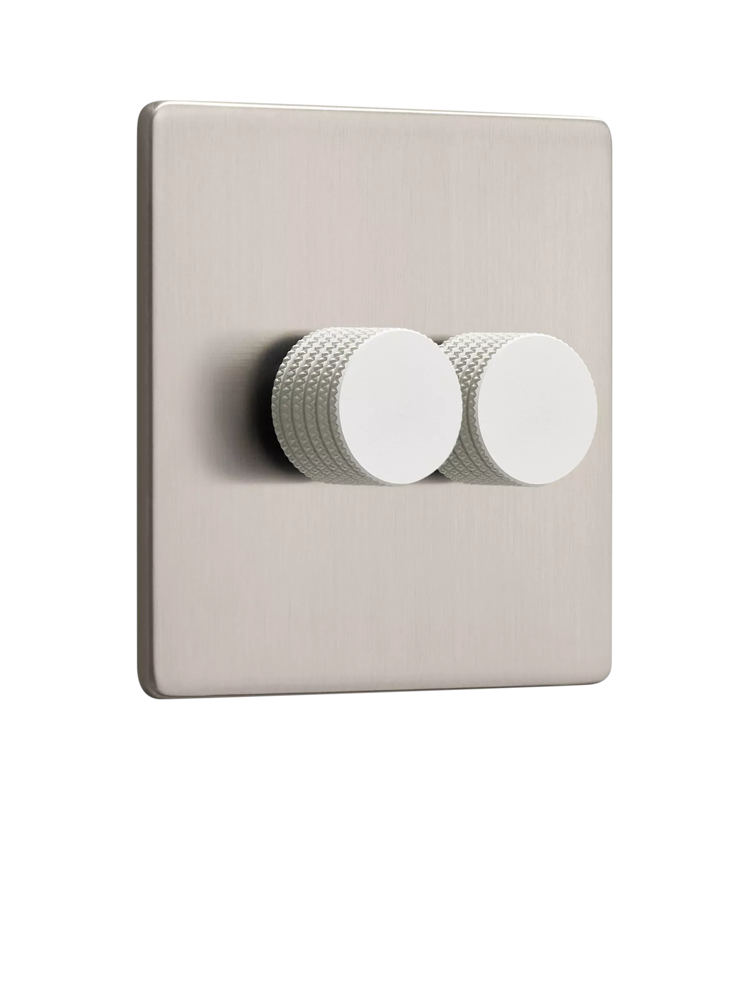 Dowsing & Reynolds soft silver double dimmer switch, UK version