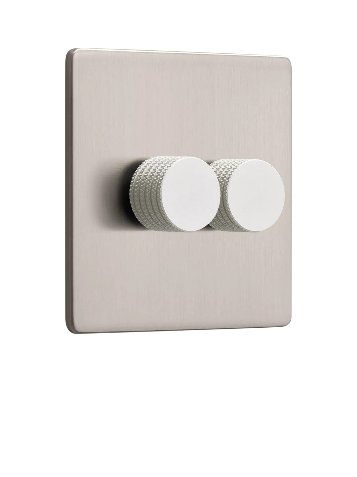 Dowsing & Reynolds soft silver double dimmer switch, UK version