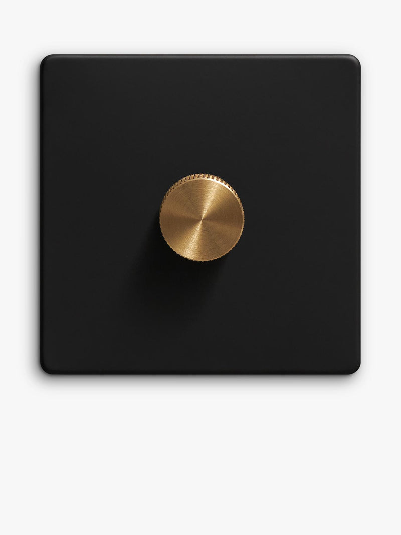Dowsing & Reynolds matt black single dimmer switch, UK version
