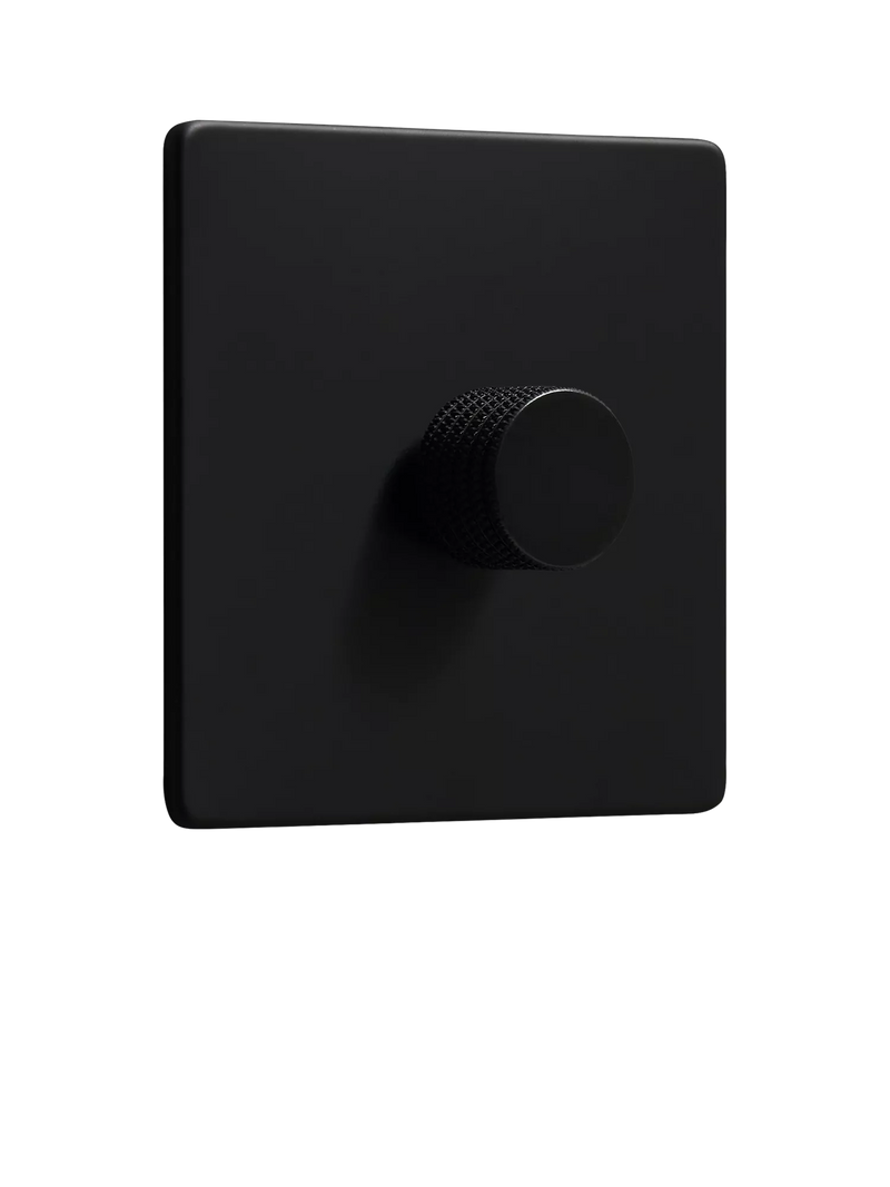 Dowsing & Reynolds matt black single dimmer switch, UK version