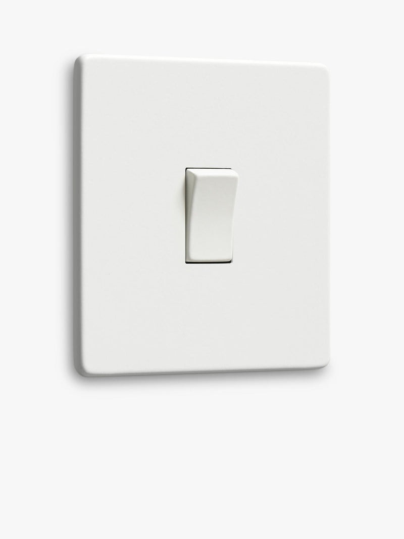 Dowsing & Reynolds soft white single rocker switch, imported from the UK