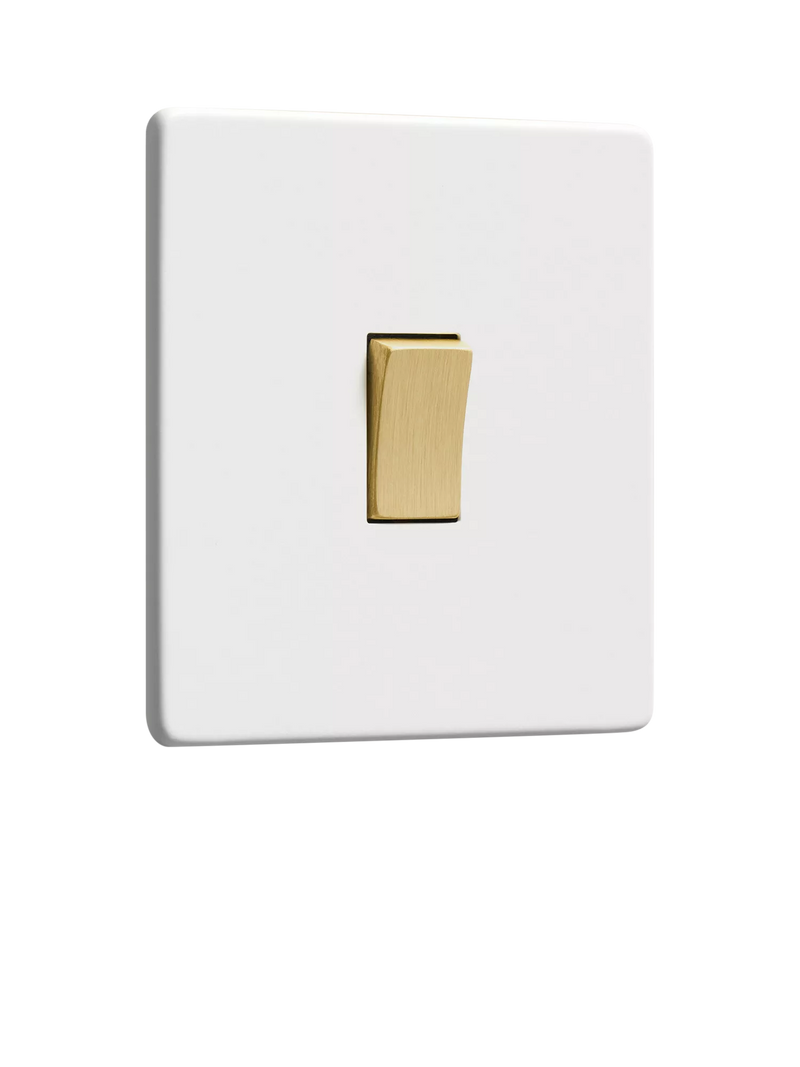 Dowsing & Reynolds soft white single rocker switch, imported from the UK