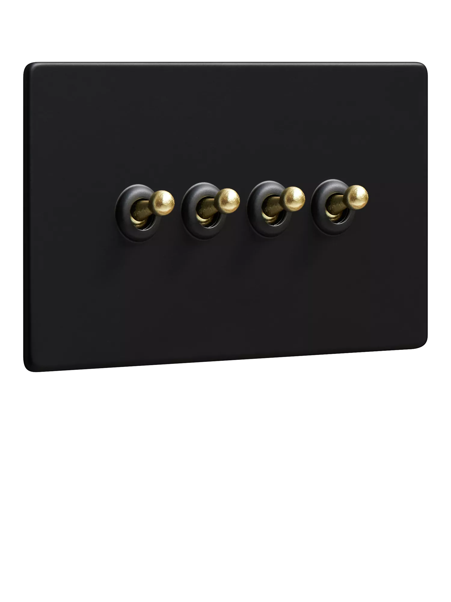 Dowsing & Reynolds Matt Black Quadruple Toggle Switch