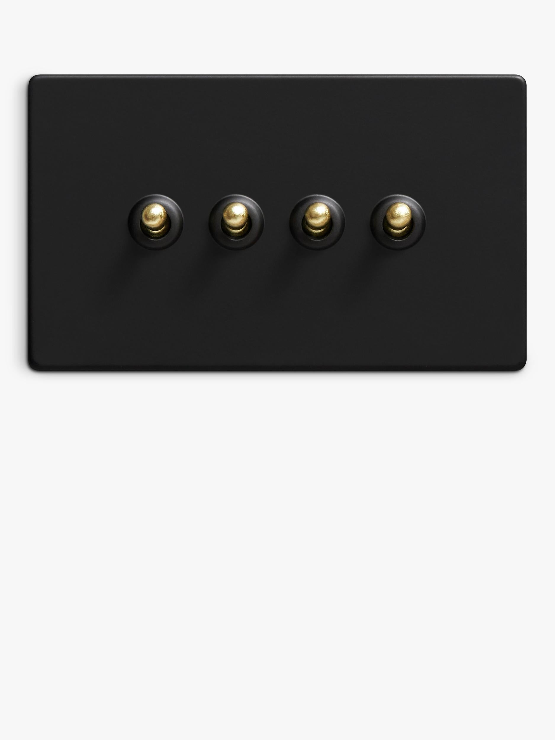 Dowsing & Reynolds matt black quadruple toggle switch - British product