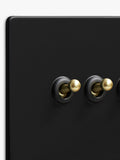 Dowsing & Reynolds matt black quadruple toggle switch - British product