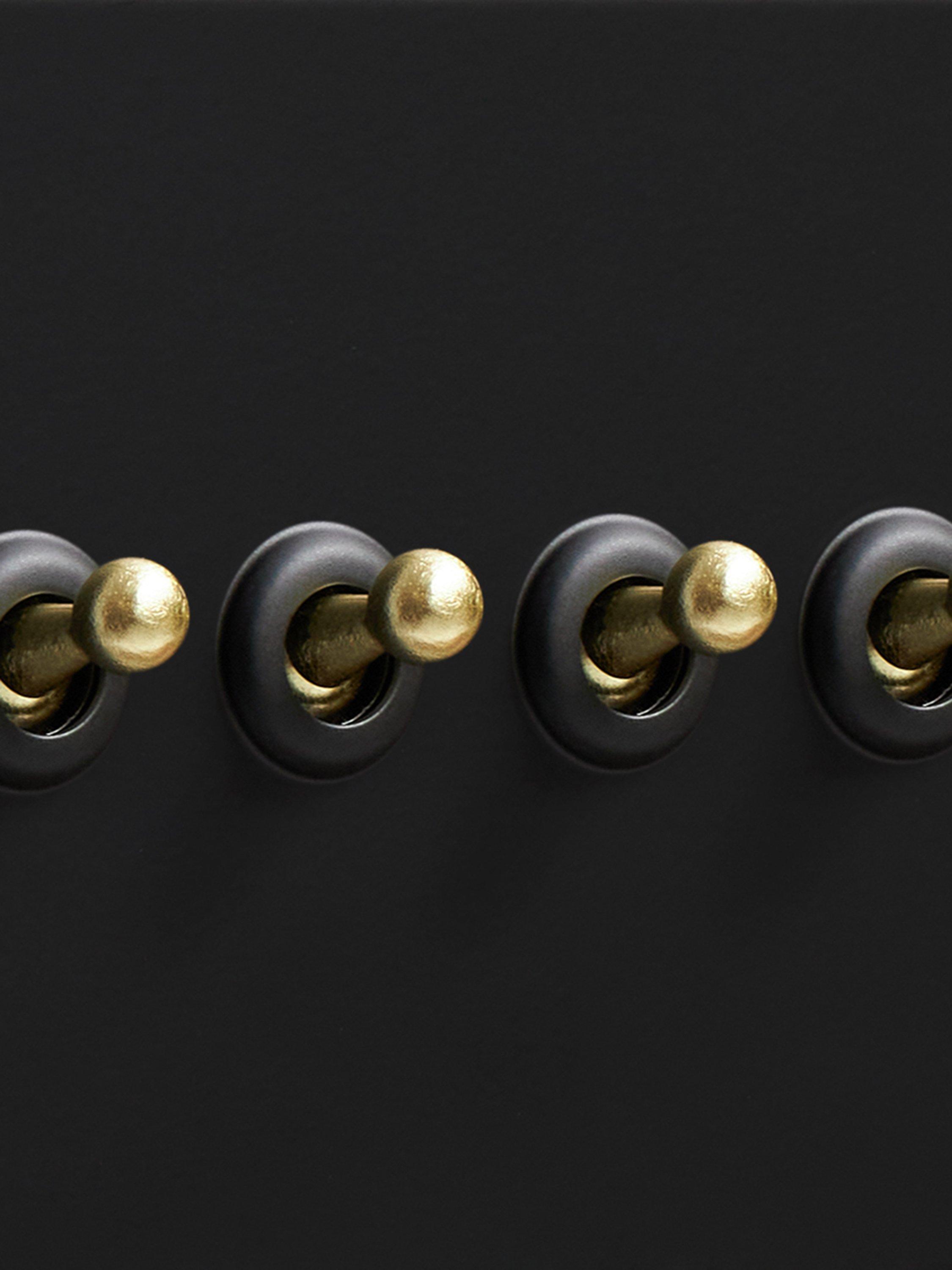 Dowsing & Reynolds matt black quadruple toggle switch - British product