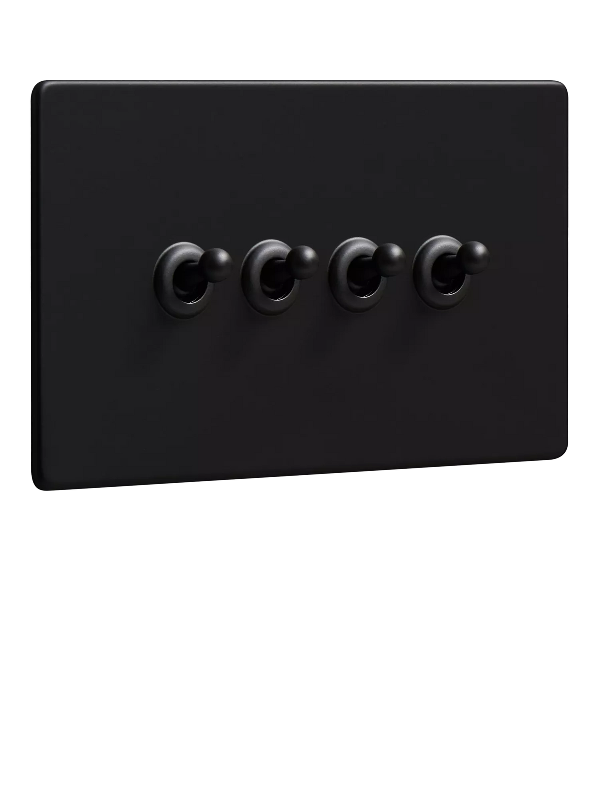 Dowsing & Reynolds matt black quadruple toggle switch - British product