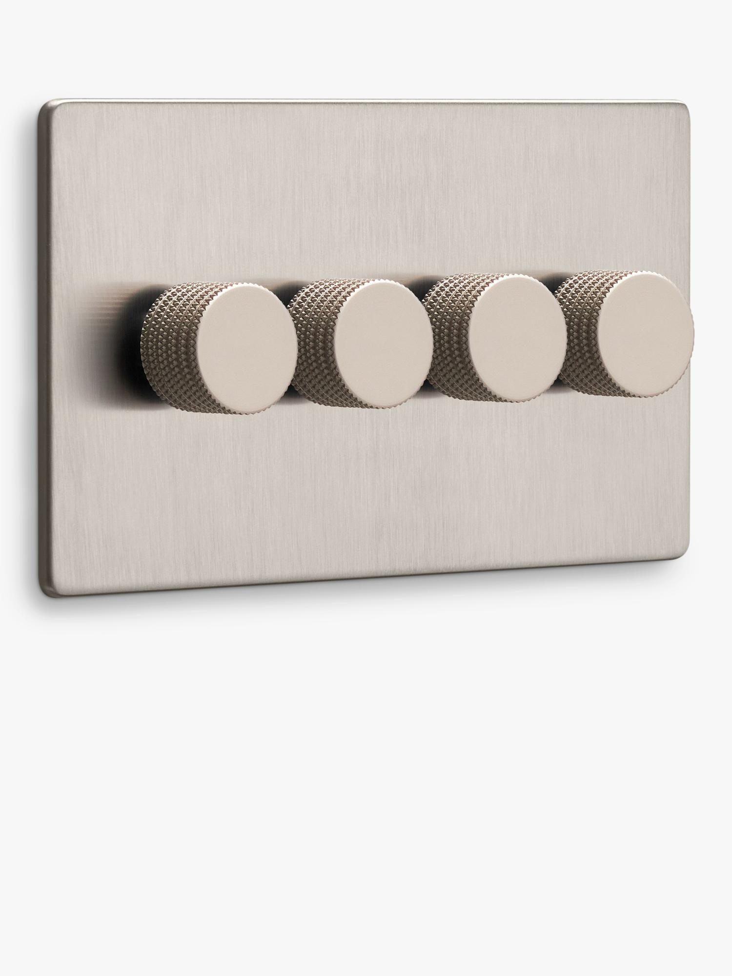 Dowsing & Reynolds quadruple dimmer switch soft silver (British brand)