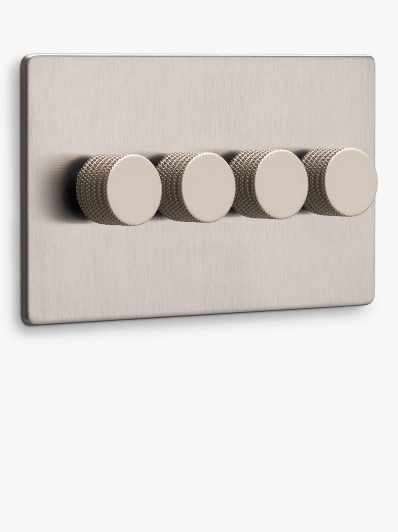 Dowsing & Reynolds quadruple dimmer switch soft silver (British brand)