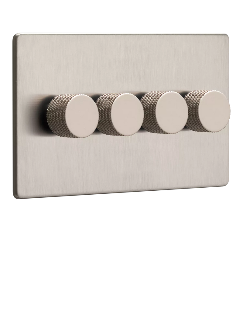 Dowsing & Reynolds Soft Silver Quadruple Dimmer Switch