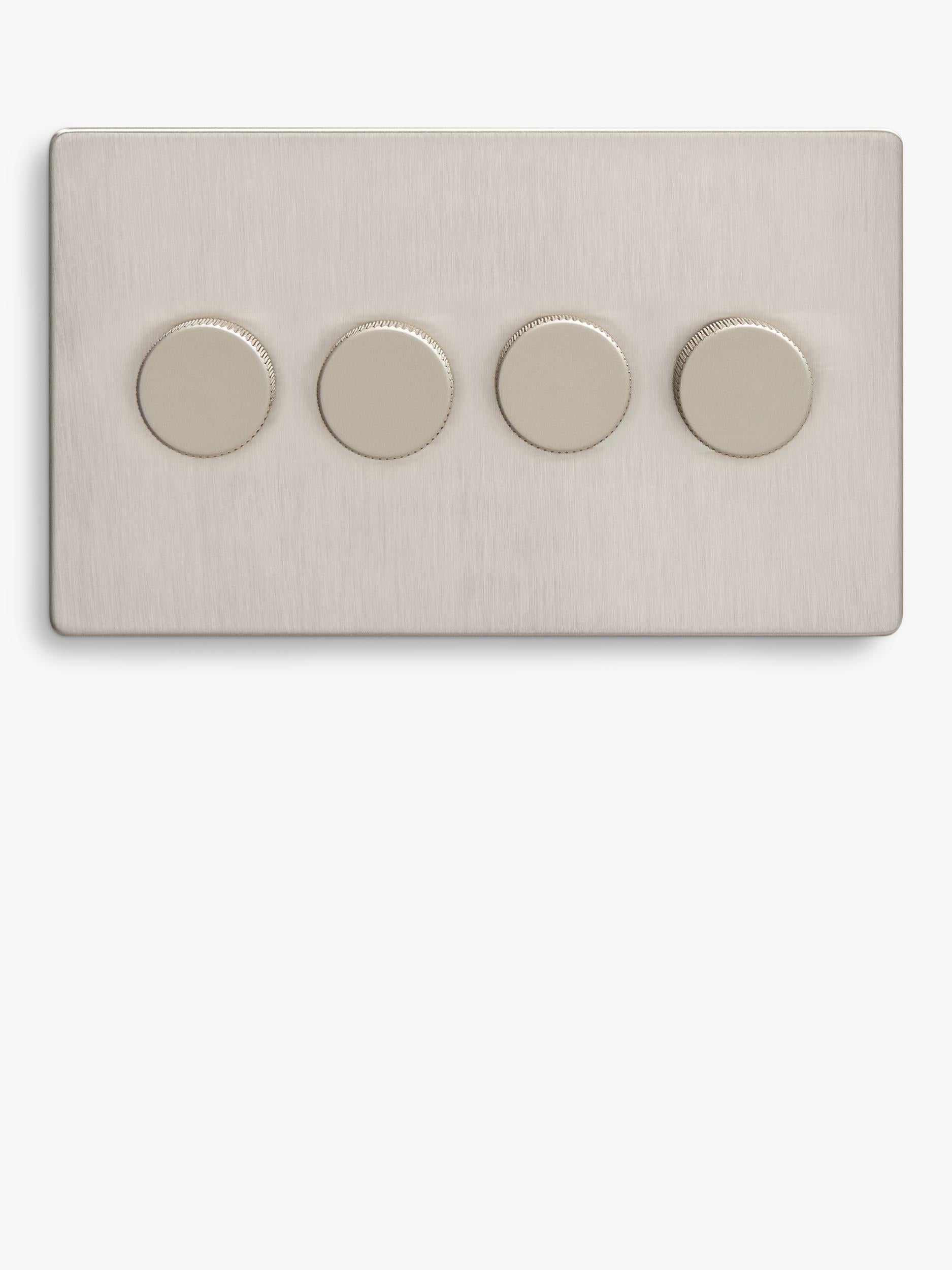Dowsing & Reynolds quadruple dimmer switch soft silver (British brand)