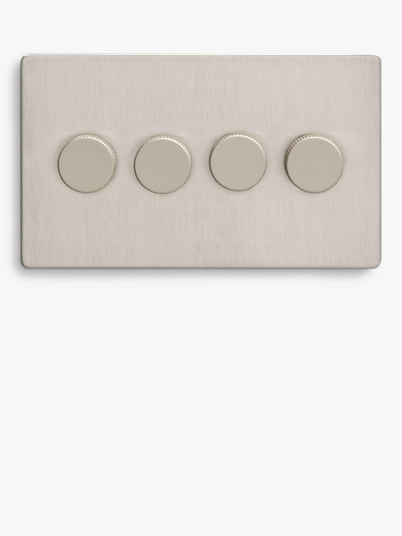 Dowsing & Reynolds quadruple dimmer switch soft silver (British brand)