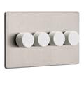 Dowsing & Reynolds quadruple dimmer switch soft silver (British brand)