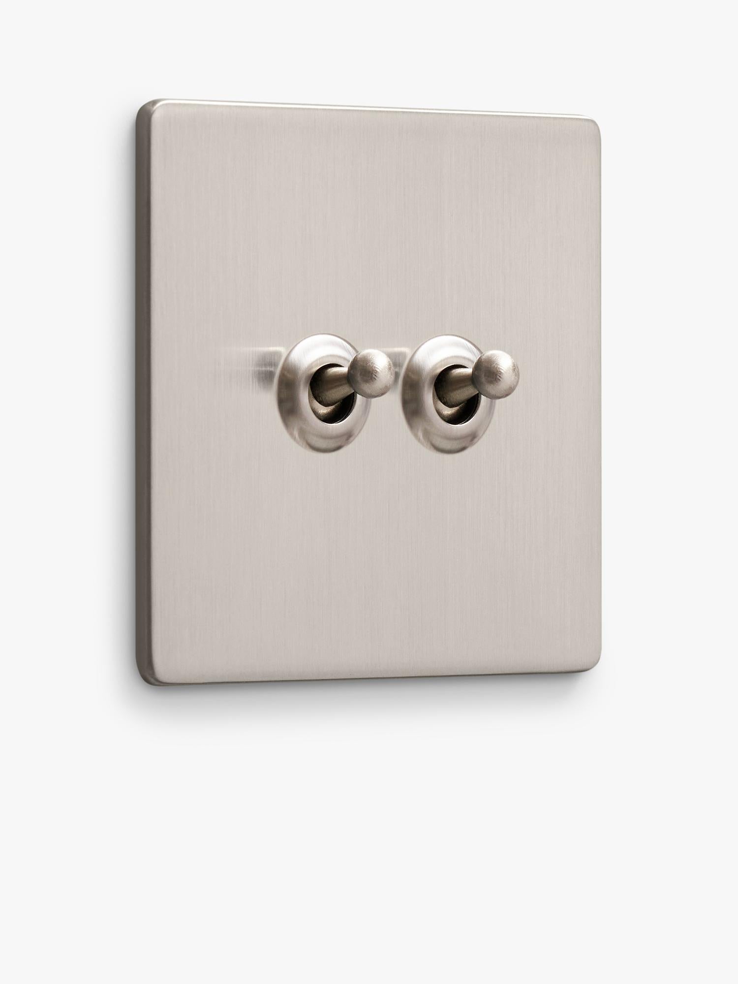 Dowsing & Reynolds soft silver double toggle switch, UK version