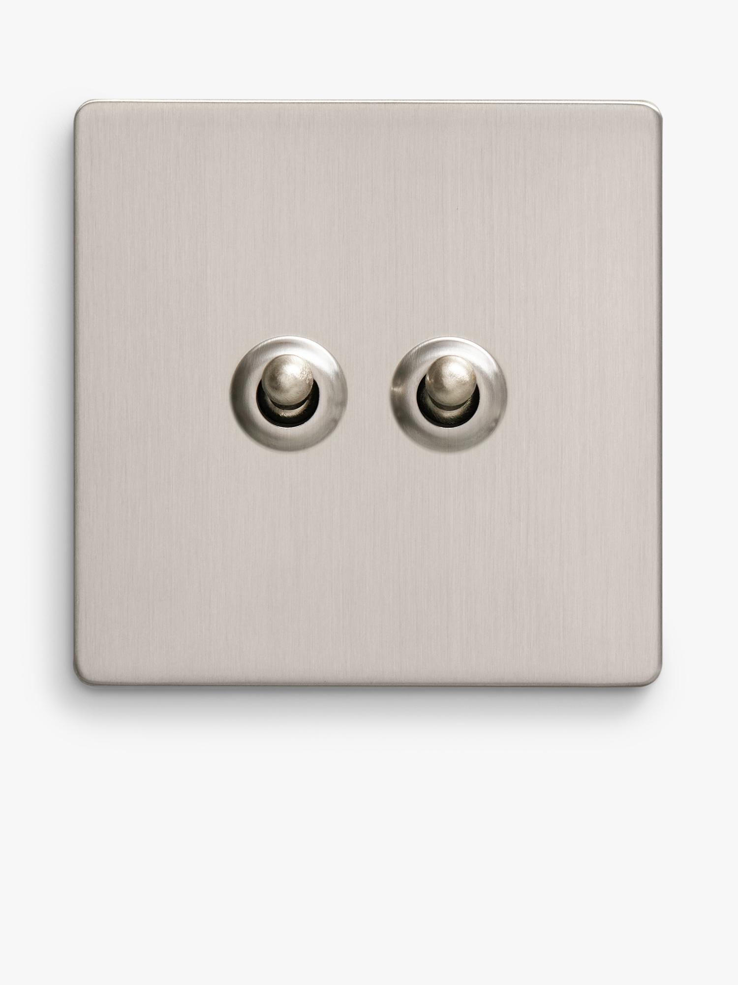 Dowsing & Reynolds soft silver double toggle switch, UK version