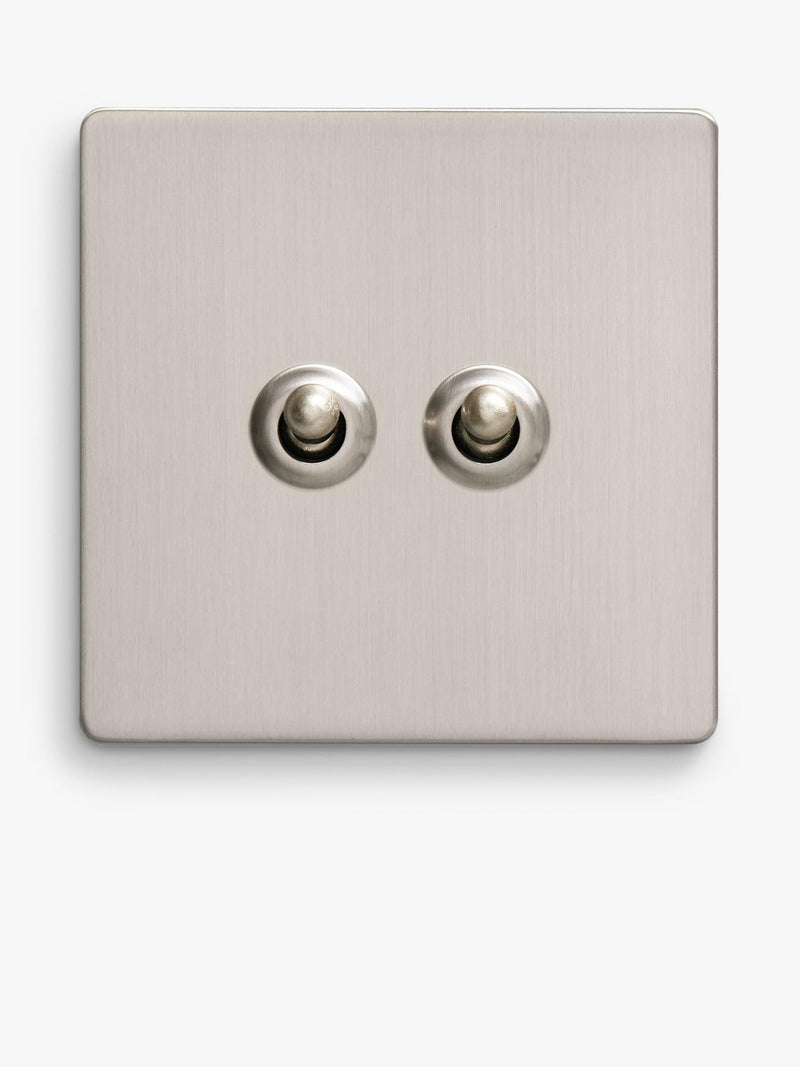 Dowsing & Reynolds soft silver double toggle switch, UK version