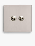 Dowsing & Reynolds soft silver double toggle switch, UK version
