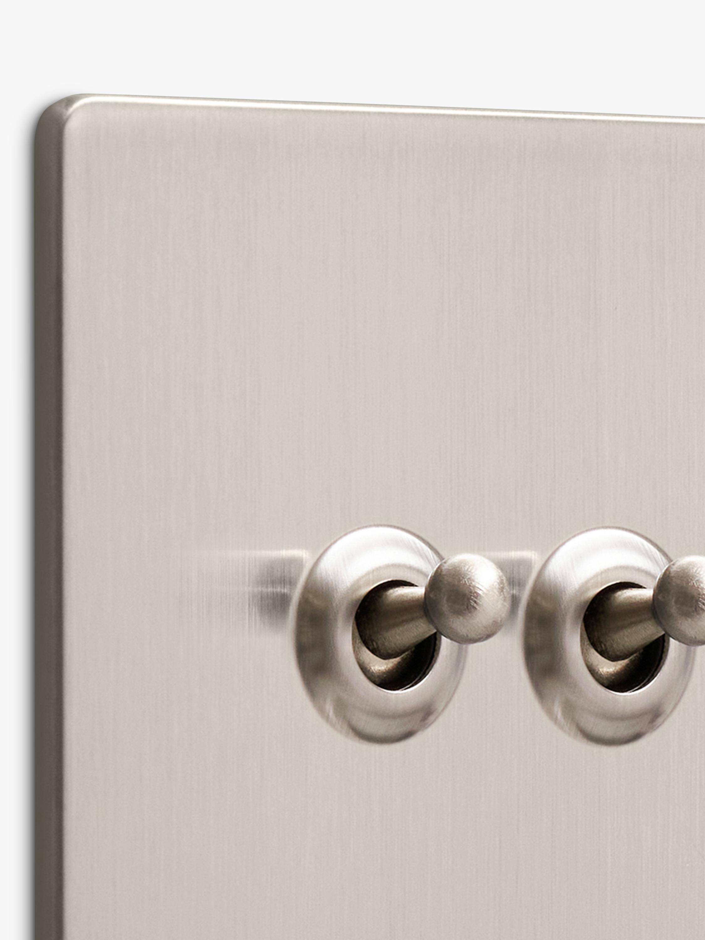 Dowsing & Reynolds soft silver double toggle switch, UK version