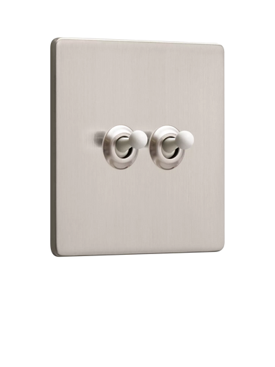 John Lewis Dowsing & Reynolds Soft Silver Double Toggle Switch- Buy online at McGrocer