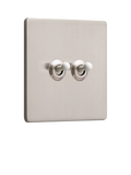 Dowsing & Reynolds soft silver double toggle switch, UK version