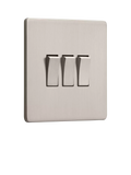Dowsing & Reynolds Soft Silver Triple Rocker Switch
