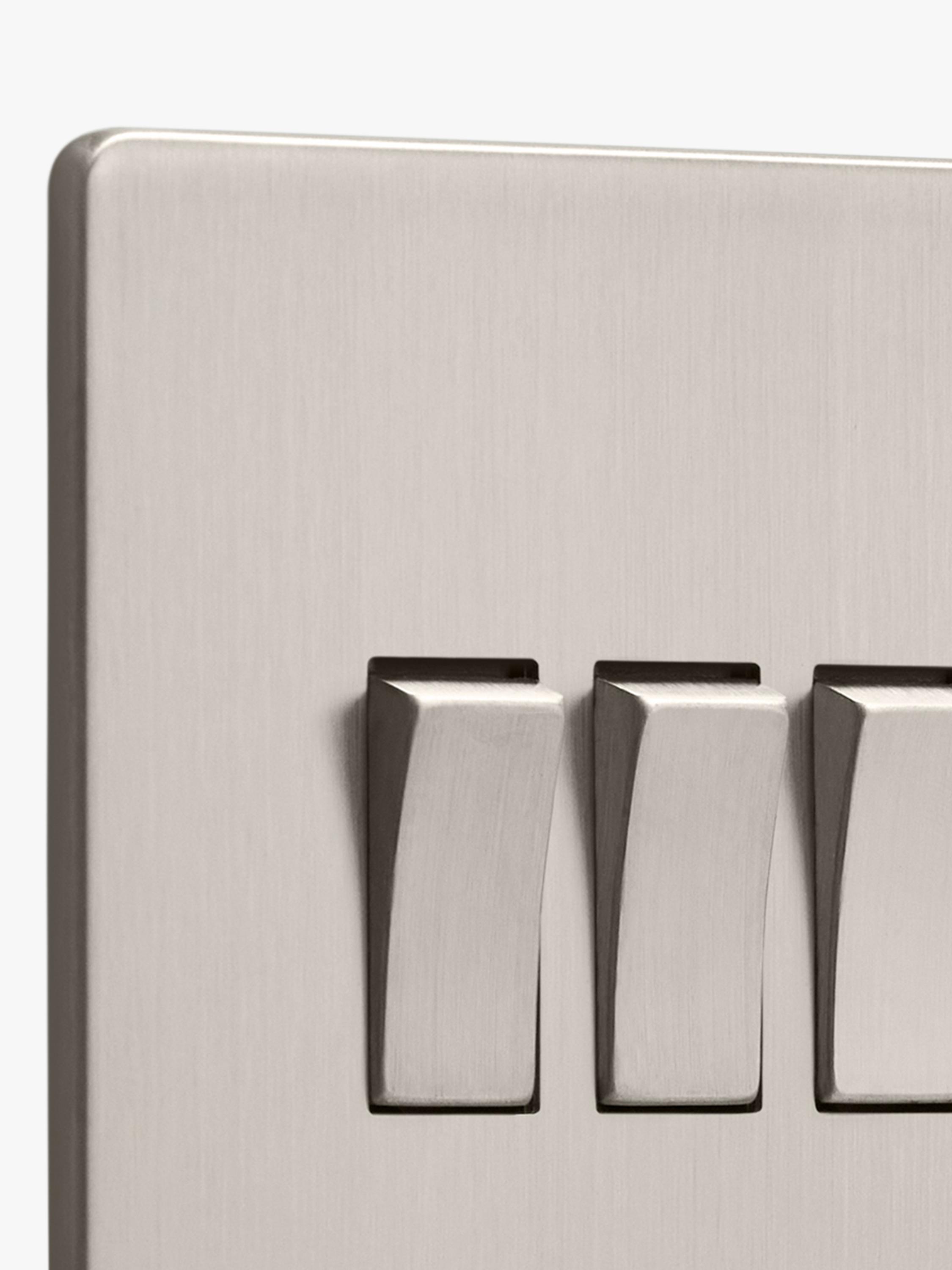 Dowsing & Reynolds triple rocker switch soft silver, imported from the UK