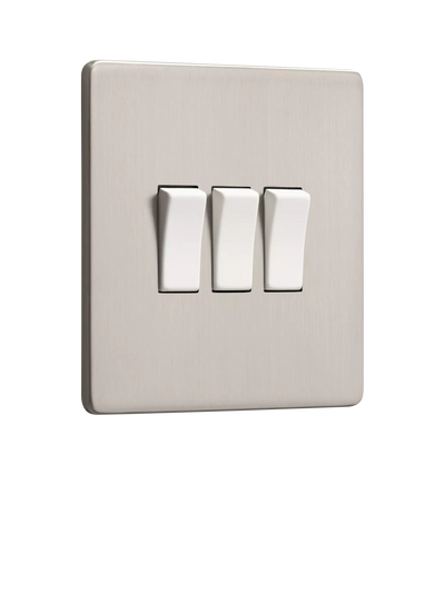 John Lewis Dowsing & Reynolds Soft Silver Triple Rocker Switch- Buy online at McGrocer