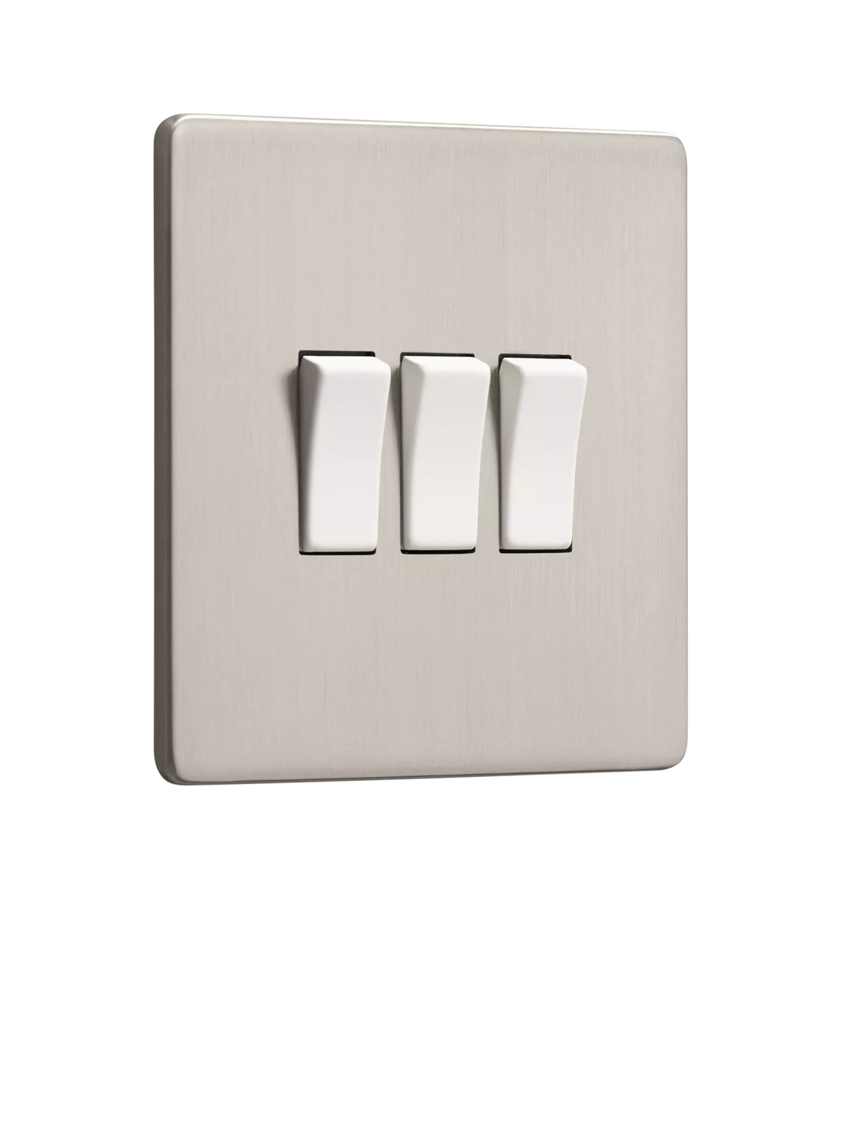 Dowsing & Reynolds triple rocker switch soft silver, imported from the UK