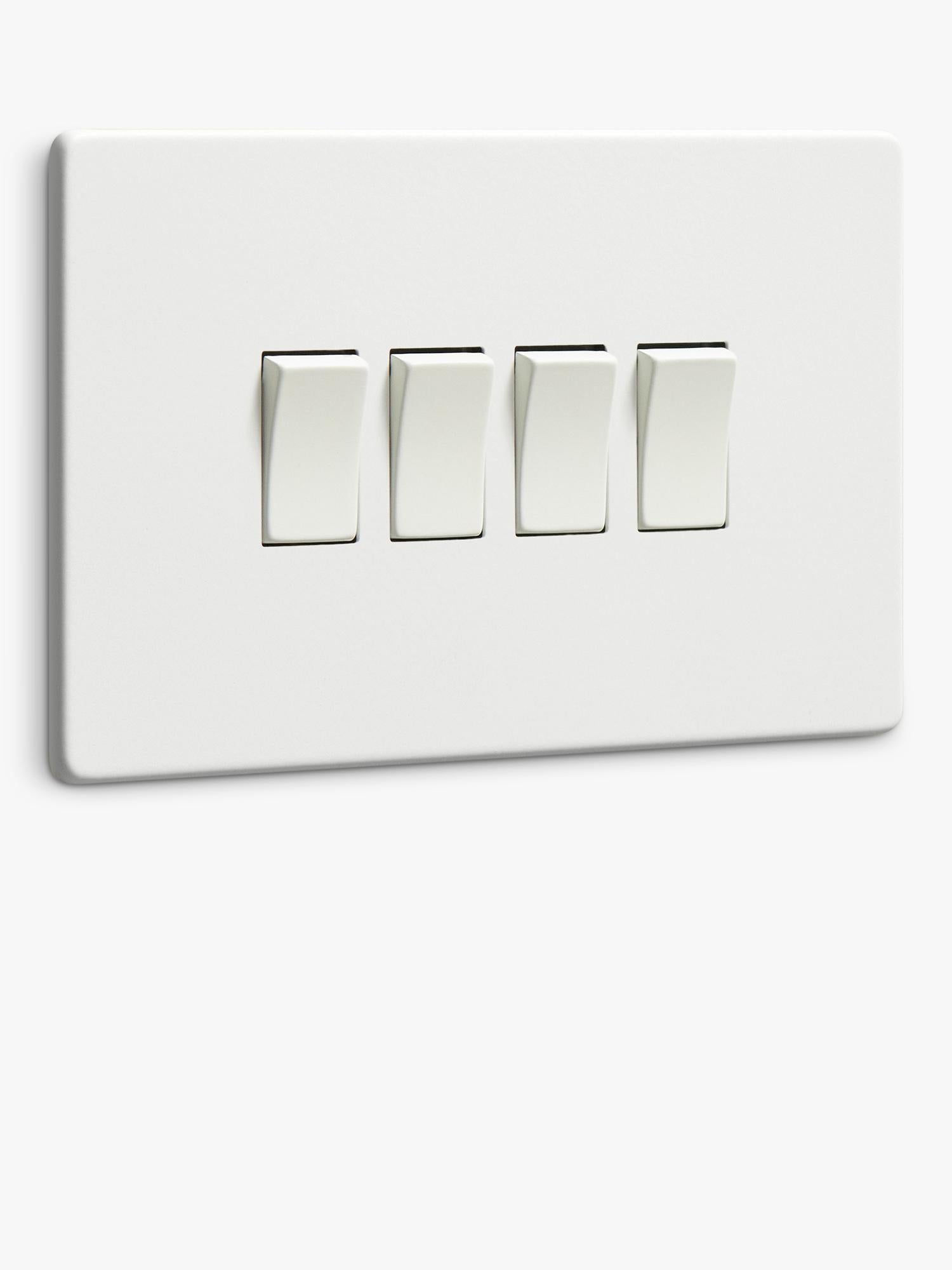 Dowsing & Reynolds soft white quadruple rocker switch, imported from the UK