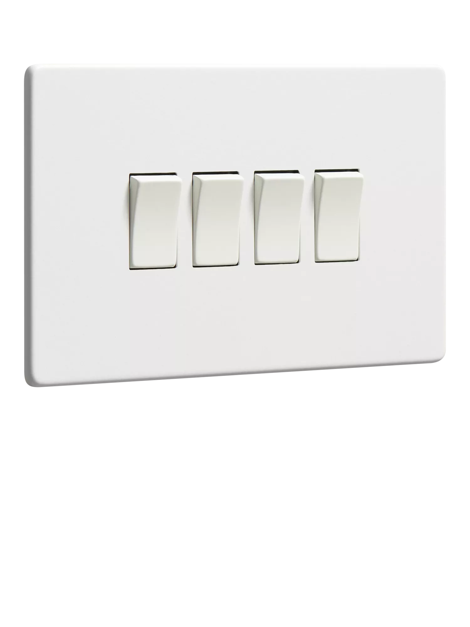 Dowsing & Reynolds Soft White Quadruple Rocker Switch