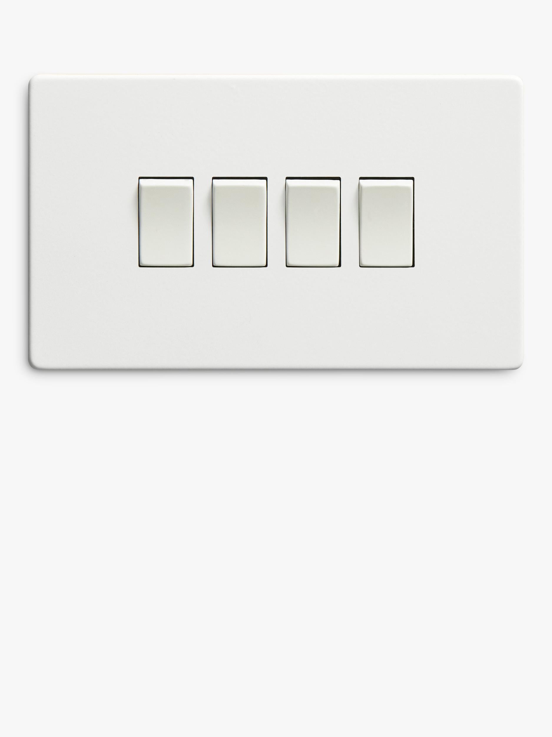 Dowsing & Reynolds soft white quadruple rocker switch, imported from the UK