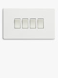 Dowsing & Reynolds soft white quadruple rocker switch, imported from the UK