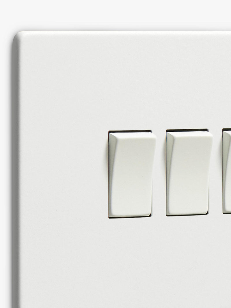 Dowsing & Reynolds soft white quadruple rocker switch, imported from the UK