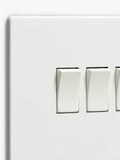 Dowsing & Reynolds soft white quadruple rocker switch, imported from the UK