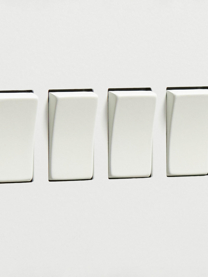 Dowsing & Reynolds soft white quadruple rocker switch, imported from the UK