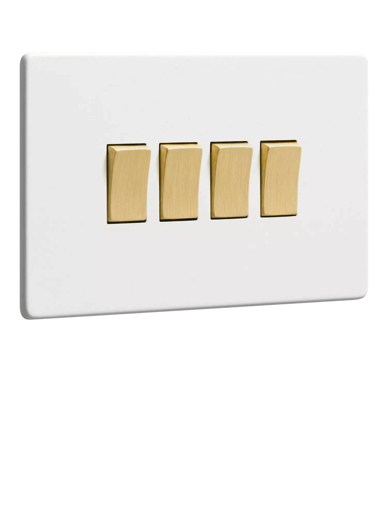 Dowsing & Reynolds soft white quadruple rocker switch, imported from the UK