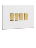 Dowsing & Reynolds soft white quadruple rocker switch, imported from the UK