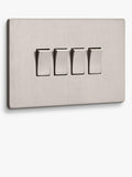 Dowsing & Reynolds soft silver quadruple rocker switch (British brand)