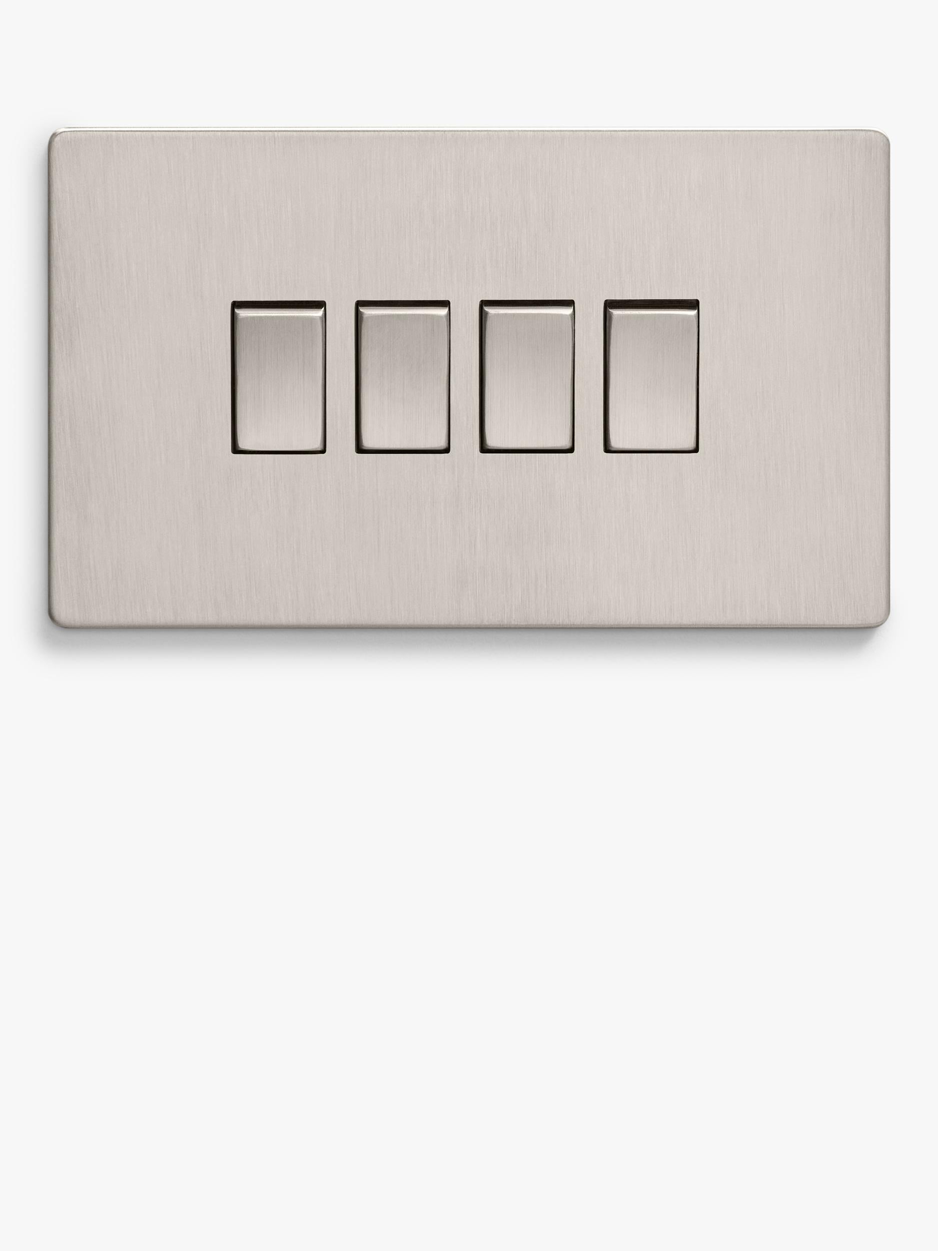 Dowsing & Reynolds soft silver quadruple rocker switch (British brand)
