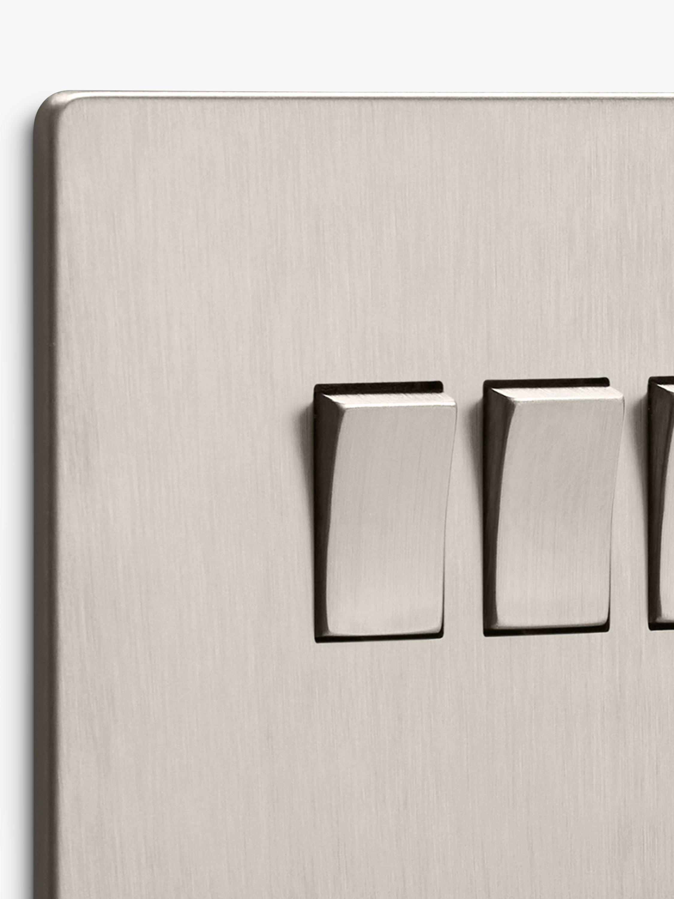 Dowsing & Reynolds soft silver quadruple rocker switch (British brand)