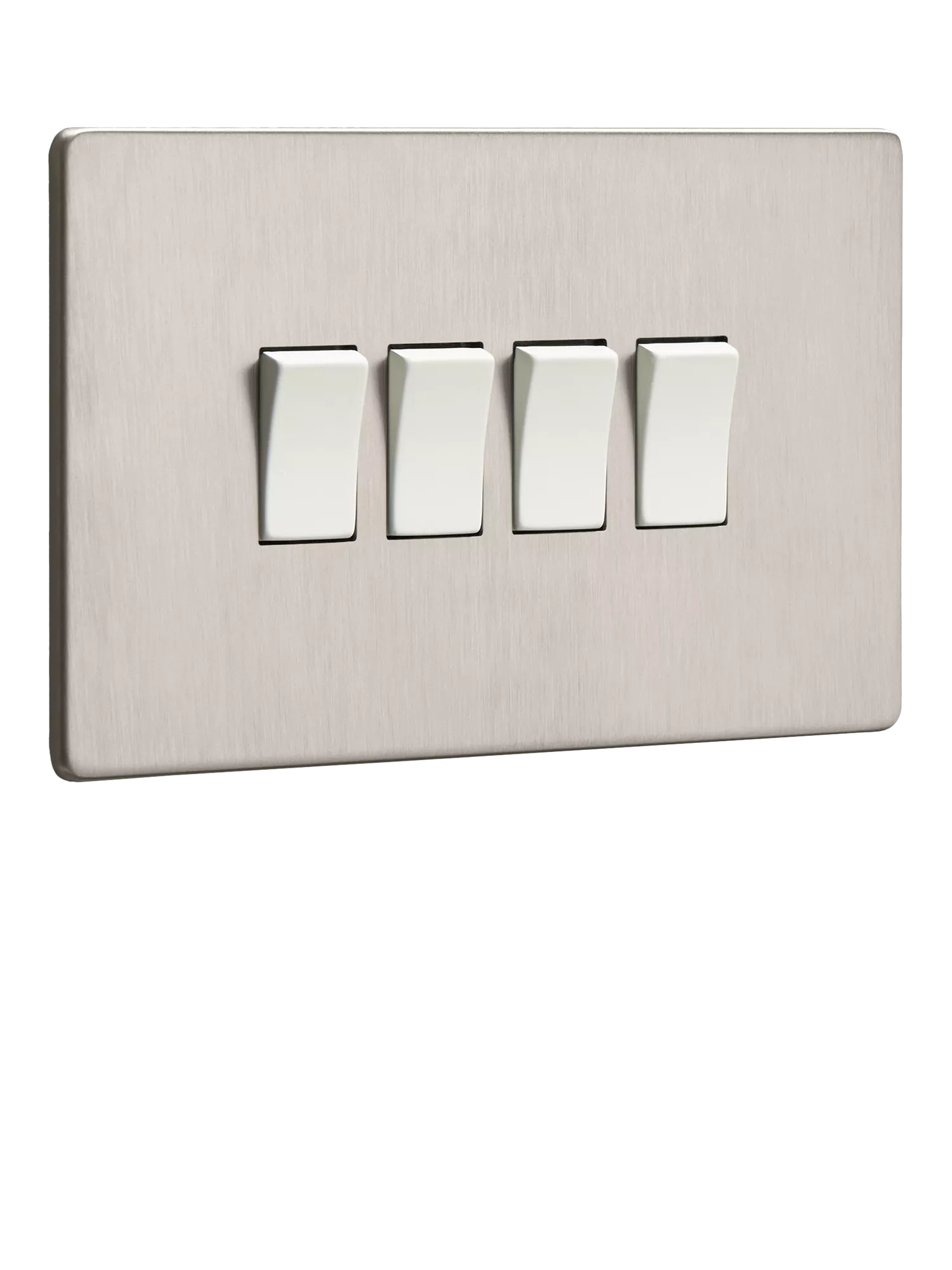 Dowsing & Reynolds soft silver quadruple rocker switch (British brand)