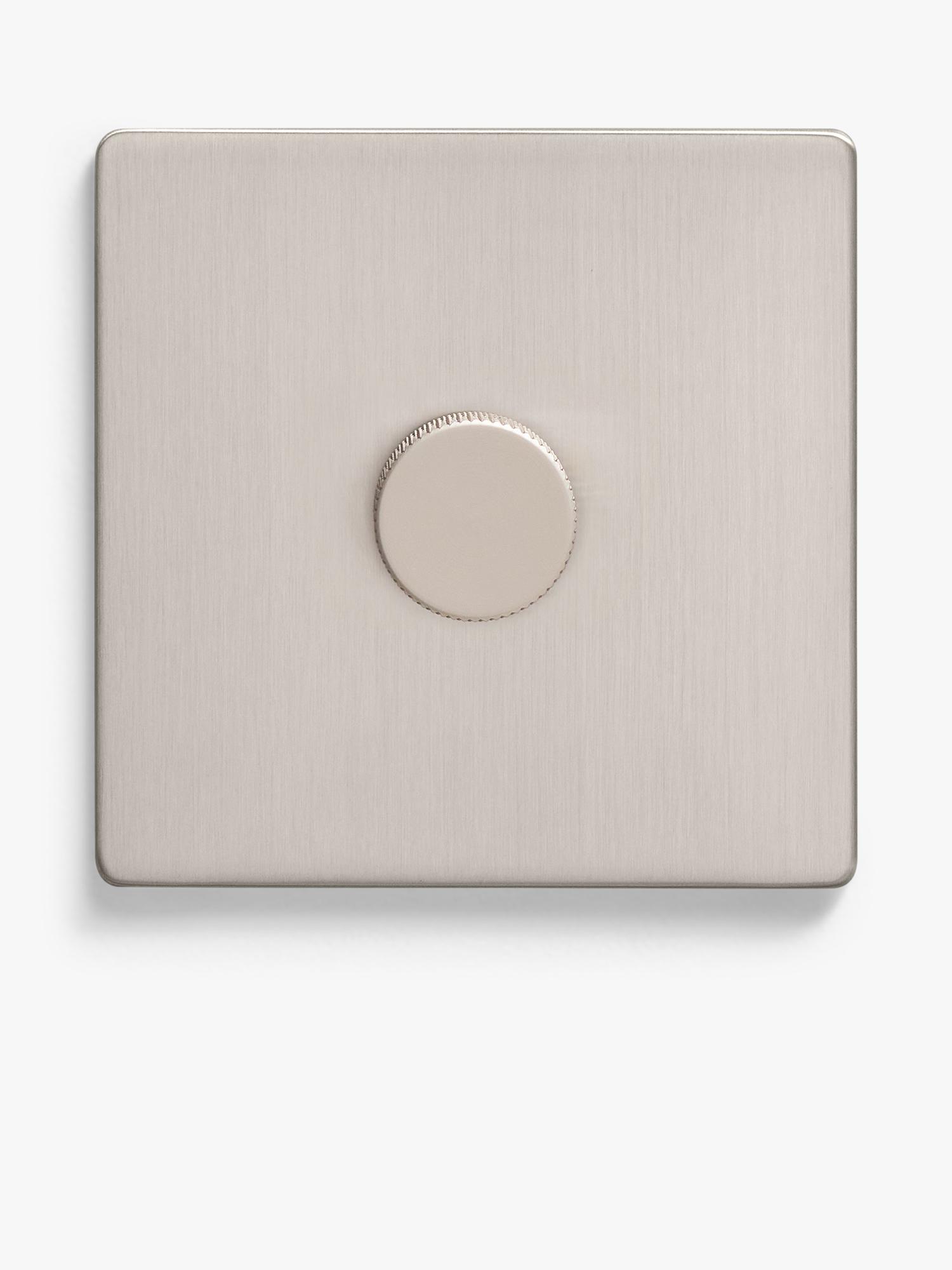 Dowsing & Reynolds brushed silver single dimmer switch, UK version