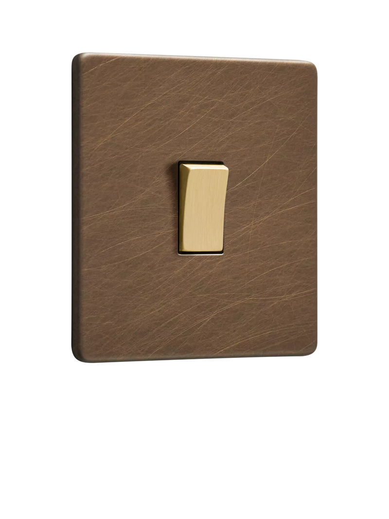 Dowsing & Reynolds antique brass rocker switch - British product