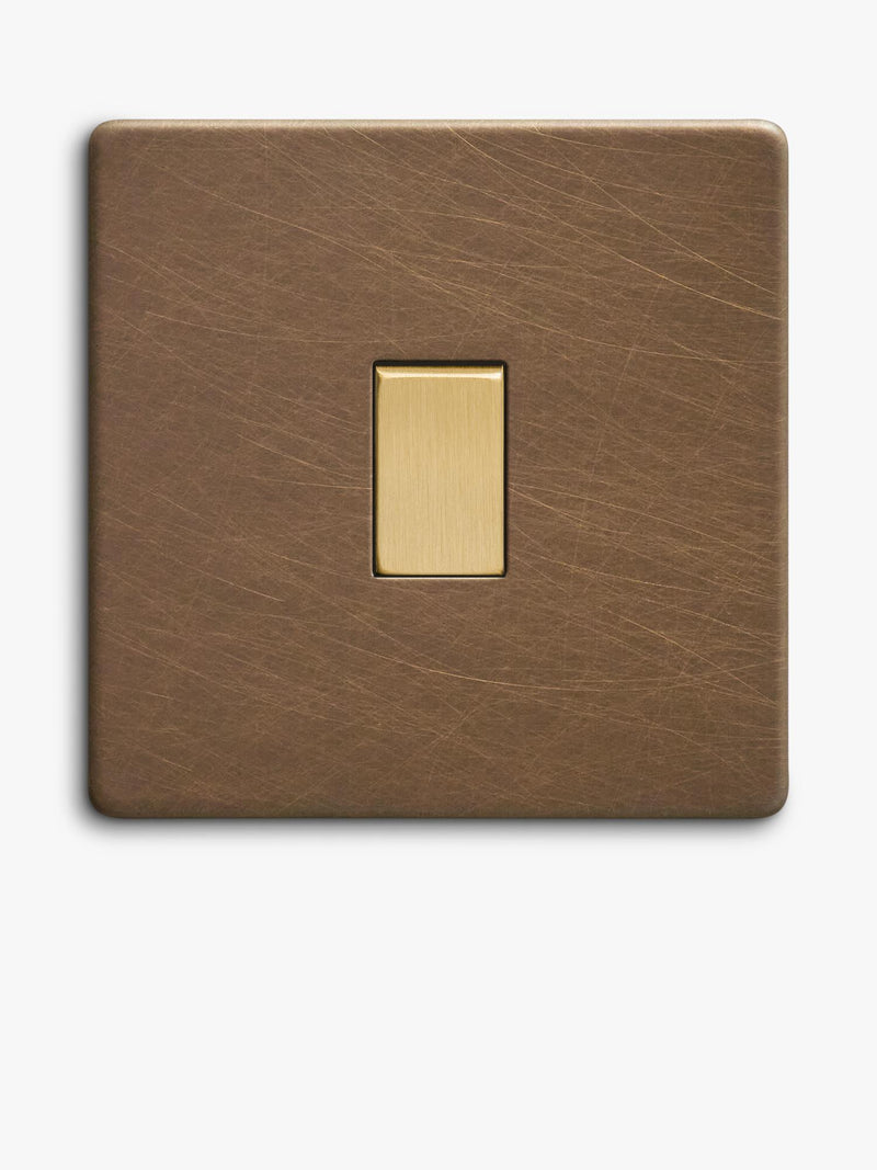 Dowsing & Reynolds antique brass rocker switch - British product