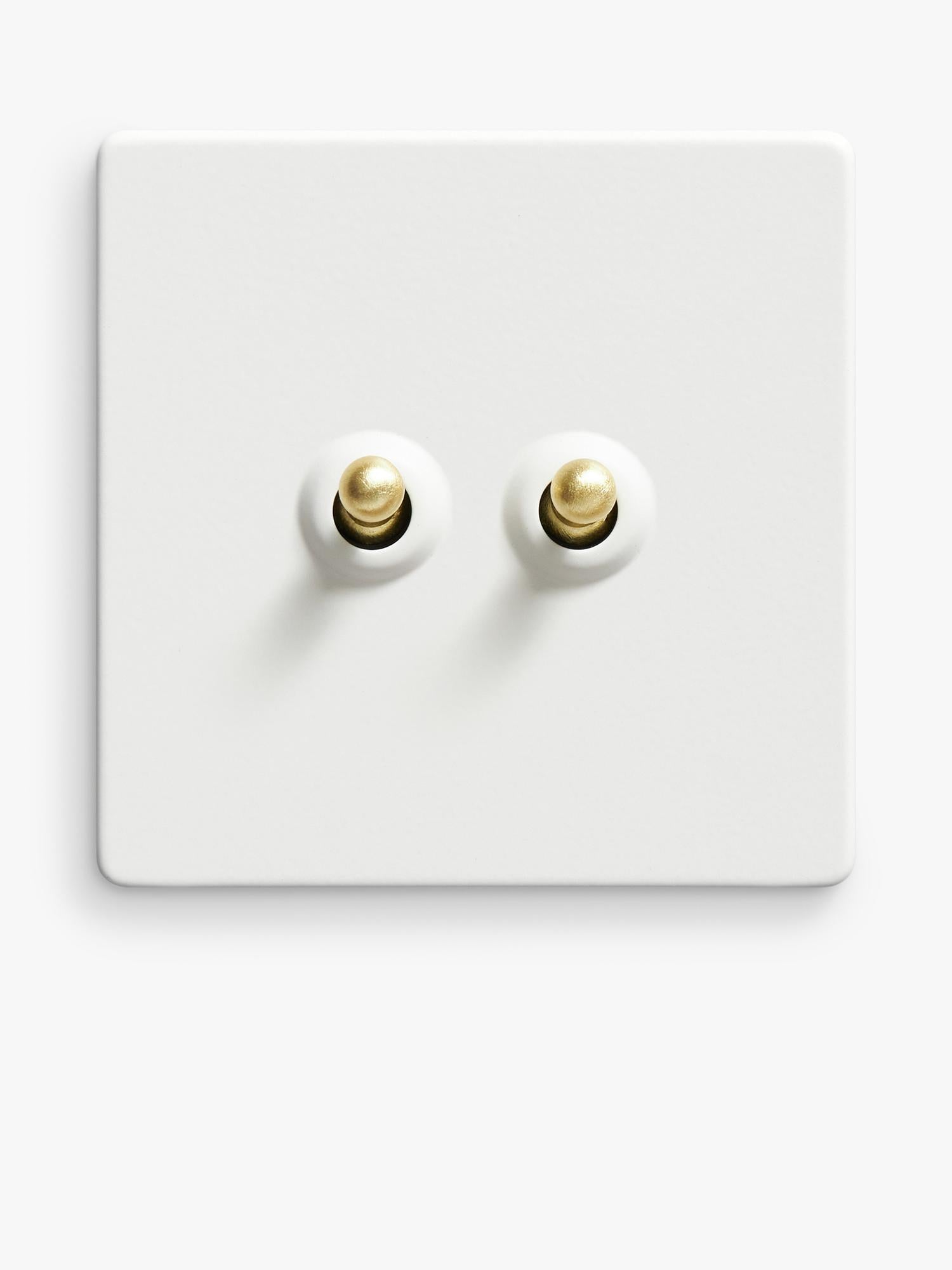 Dowsing & Reynolds double toggle switch soft white, imported from the UK