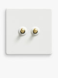 Dowsing & Reynolds double toggle switch soft white, imported from the UK