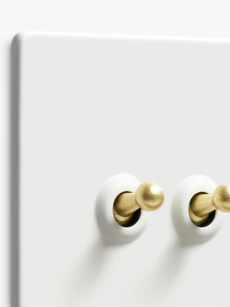 Dowsing & Reynolds double toggle switch soft white, imported from the UK